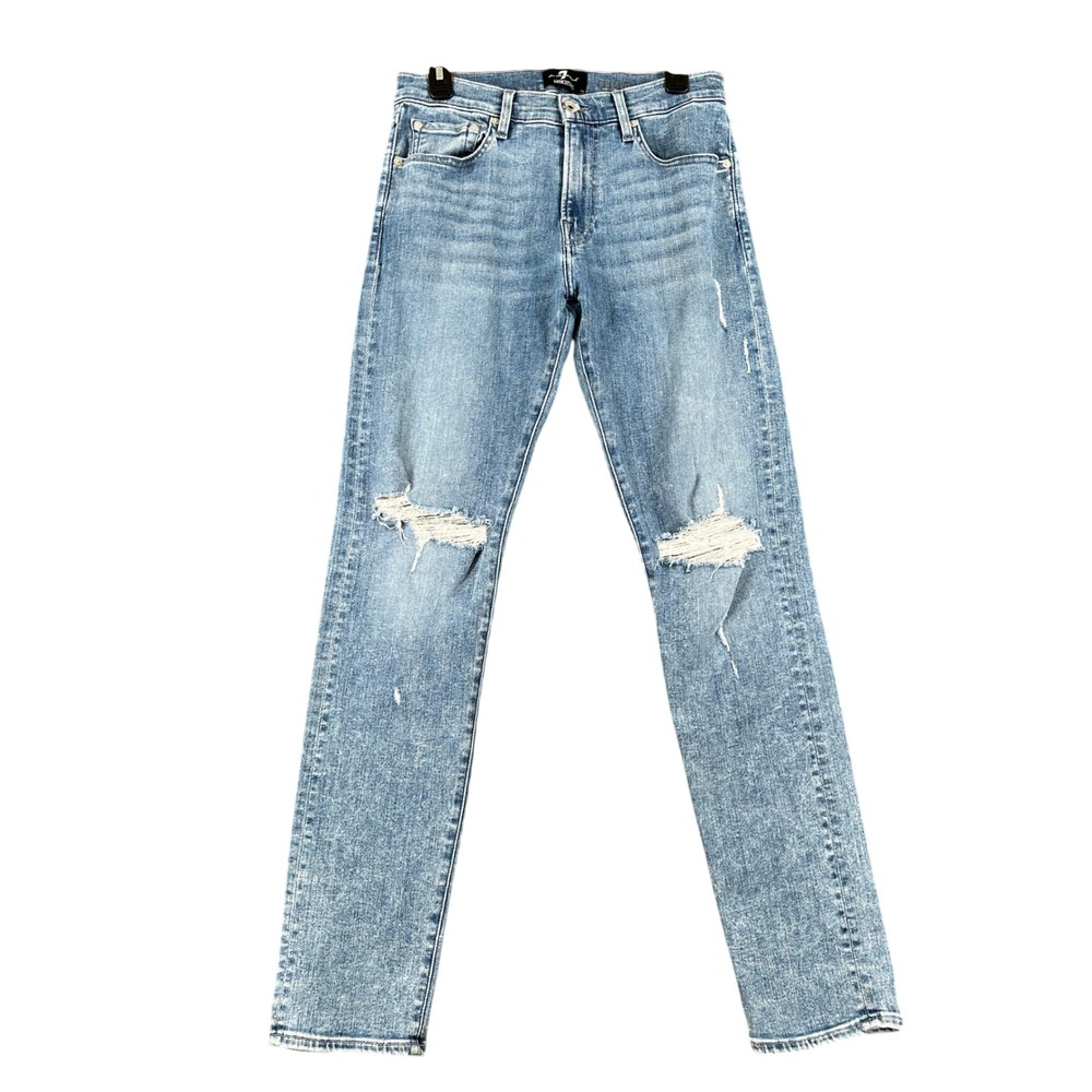 7 For All Mankind Paxtyn Jeans Mens 31x32 Distressed Blue Denim Casual